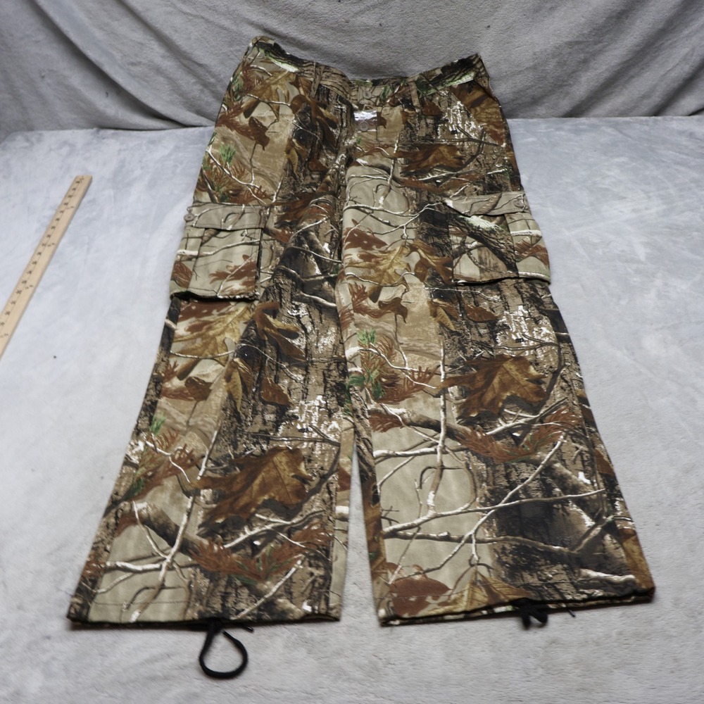 Realtree AP Pants Mens 36-38 L Realtree Camo Cargo Rugged Hunting Relaxed Fit